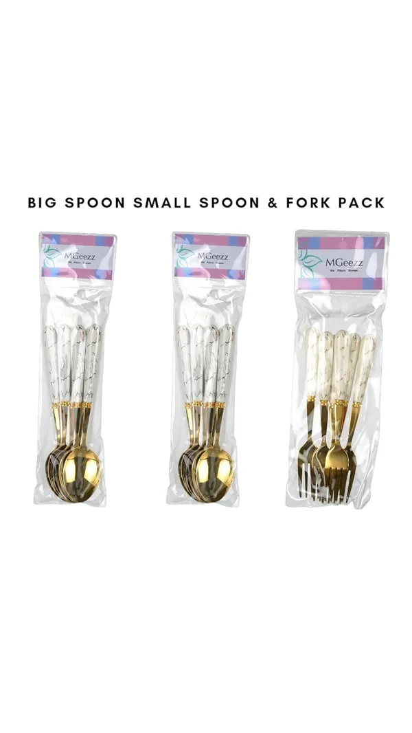 Set_Of_18_Abstract_White_Golden_Stainless_Steel_Spoon_&_Fork_Set