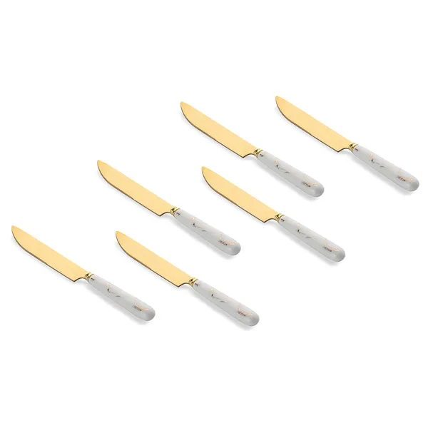Set_Of_6_Abstract_White_Stainless_Steel_Golden_Knife