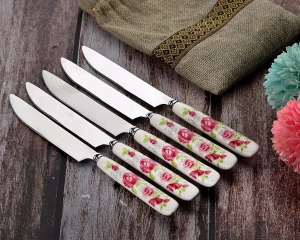 Set_Of_6_Pink_Rose_Stainless_Steel_Knife