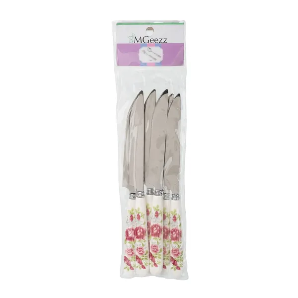 Set_Of_6_Pink_Rose_Stainless_Steel_Knife