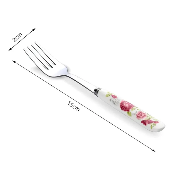 Set_Of_6_Pink_Rose_Stainless_Steel_Jam_Small_Fork