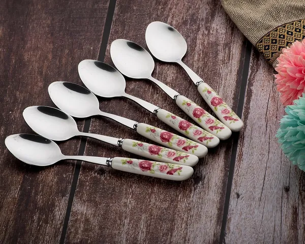 Pink_Rose_Stainless_Steel_Floral_Spoon_Set_Of_12