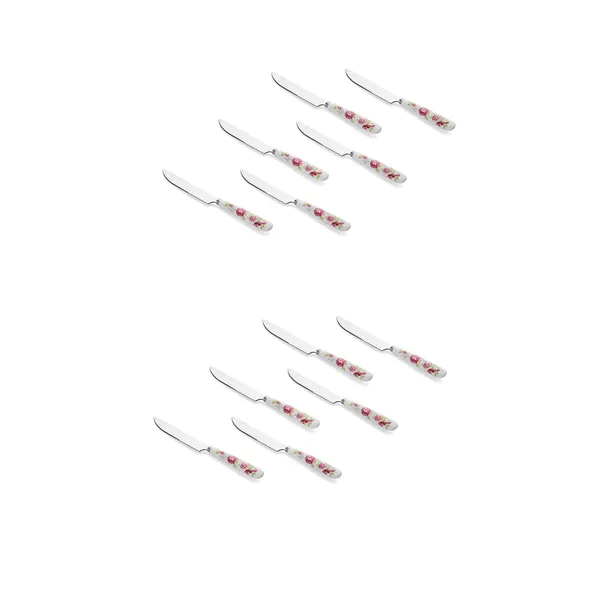 Set_Of_12_Pink_Rose_Silver_Stainless_Steel_Knife