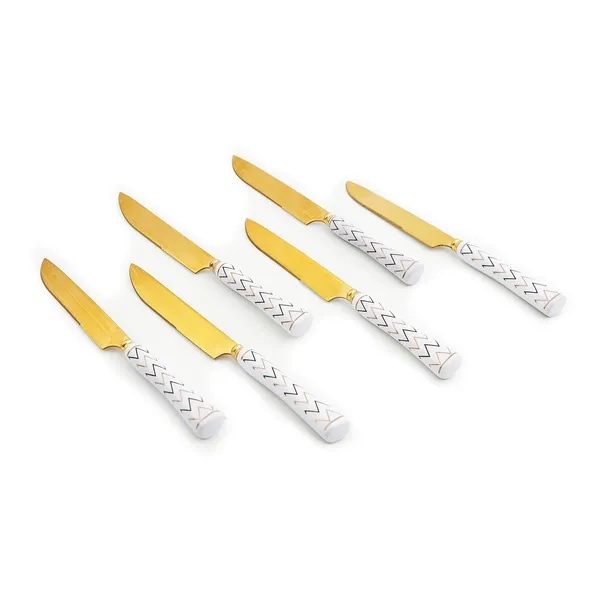 Set_Of_6_Chevron_Golden_Stainless_Steel_Big_Knife
