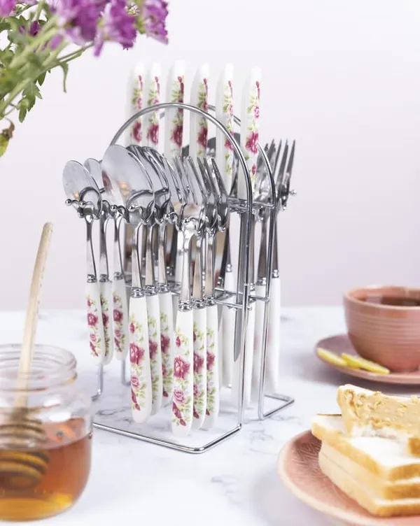 Set_Of_24_Pink_Rose_Stainless_Steel_Spoon_Fork_Set
