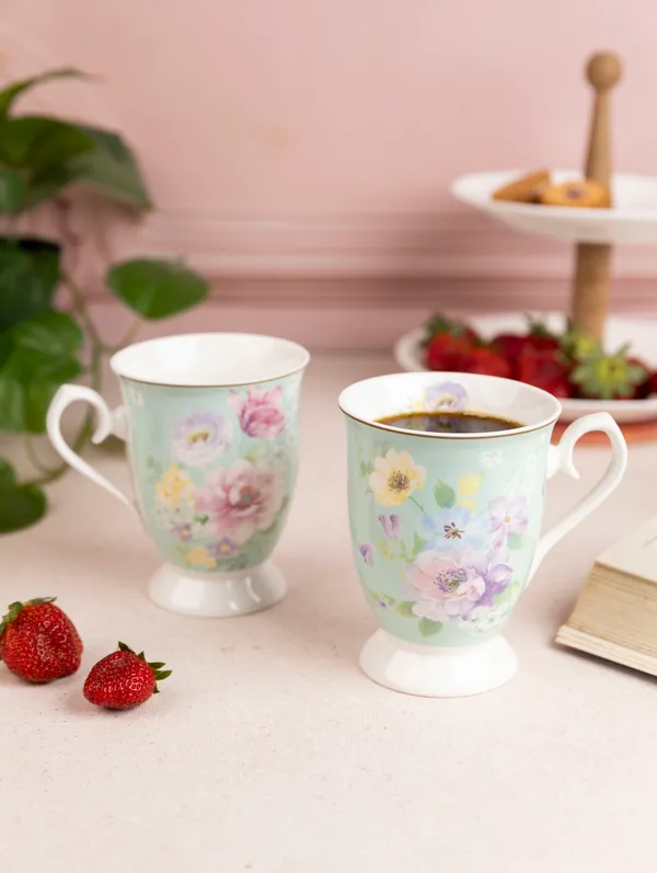 English_Green_Dual_Floral_Mugs_(Set_of_2)