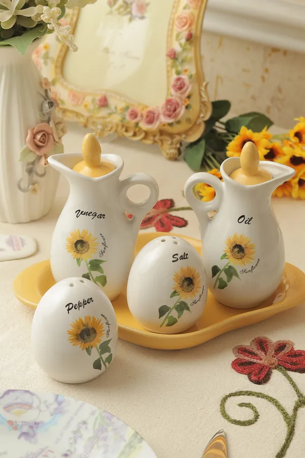 Yellow_oil_and_vinegar_dispenser_with_shakers_duo