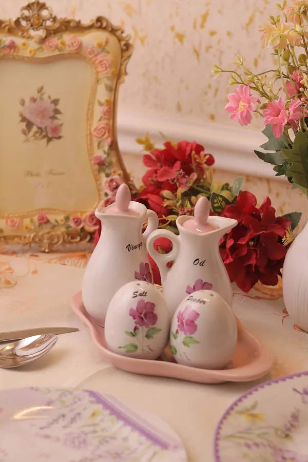 Pink_Oil_and_Vinegar_Dispenser_with_Shakers_Duo