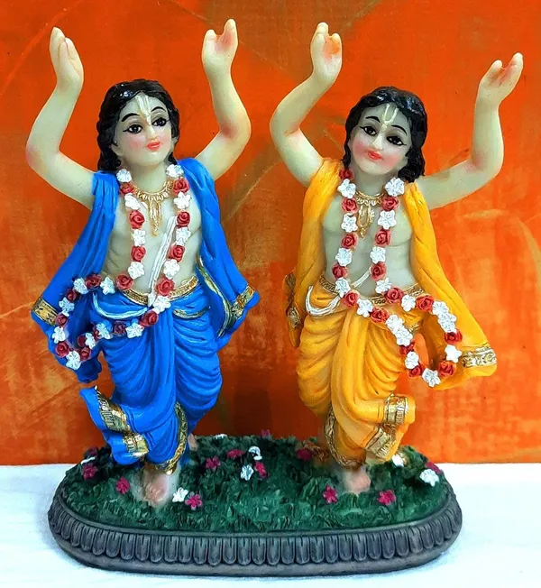 Multicolor_Lightweight_Gaur_Nitai_Marble_Statue_|_15_cm