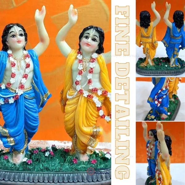 Multicolor_Lightweight_Gaur_Nitai_Marble_Statue_|_15_cm