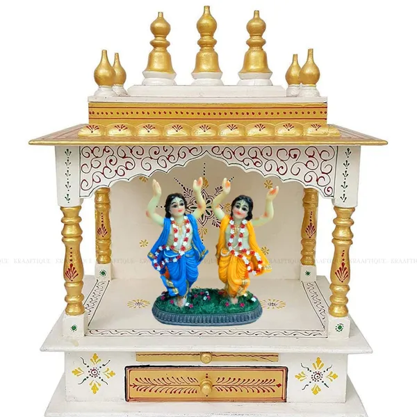 Multicolor_Lightweight_Gaur_Nitai_Marble_Statue_|_15_cm