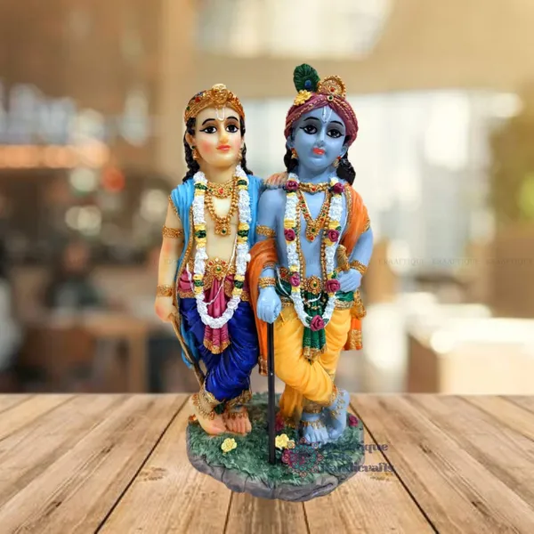 Multicolor_Waterproof_Lightweight_Marble_Krishna_Balram_Statue_|_Size_Medium