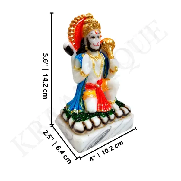 Multicolor_Handmade_Marble_Hanuman_Ji_Statue_|_10_X_6_X_4_Cm