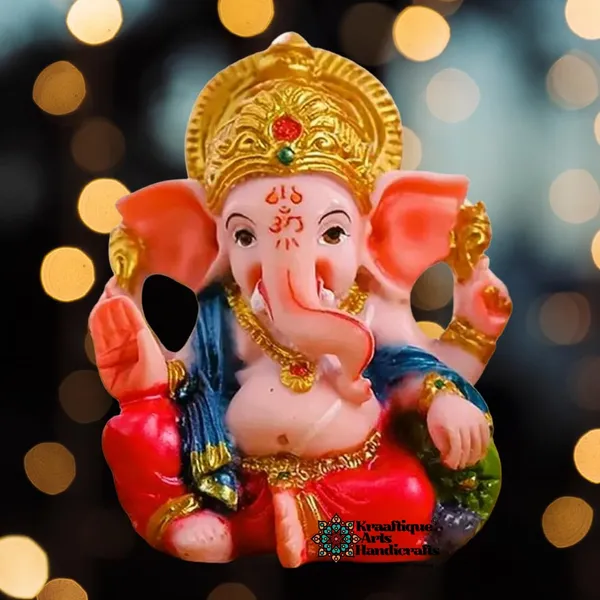 Multicolor_Attractive_Religious_Marble_Ganesha_Statue_|_4_Inch