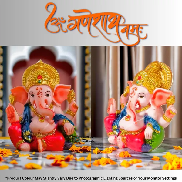 Multicolor_Attractive_Religious_Marble_Ganesha_Statue_|_4_Inch
