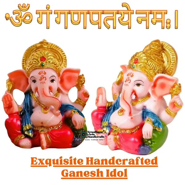 Multicolor_Attractive_Religious_Marble_Ganesha_Statue_|_4_Inch