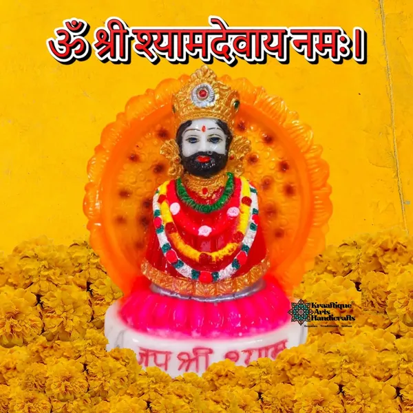 Multicolor_Religious_Marble_Khatu_Shyam_Ji_Statue_|_6_Inch