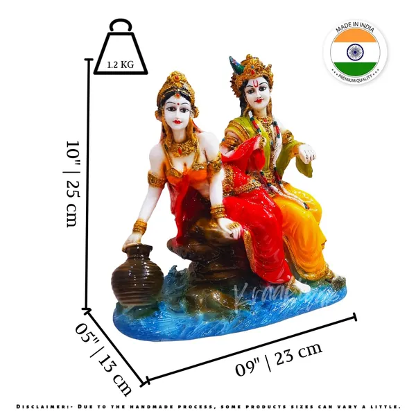 Multicolor_Waterproof_Handmade_Washable_Religious_Marble_Radha_Krishna_Statue_|_13_Inch
