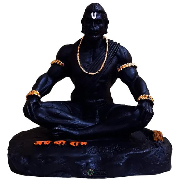 Black_Lightweight_Handcraft_Religious_Marble_Hanuman_Statue_|_10_X_8_X_10_Cm