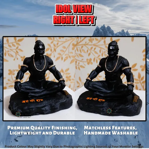 Black_Lightweight_Handcraft_Religious_Marble_Hanuman_Statue_|_10_X_8_X_10_Cm