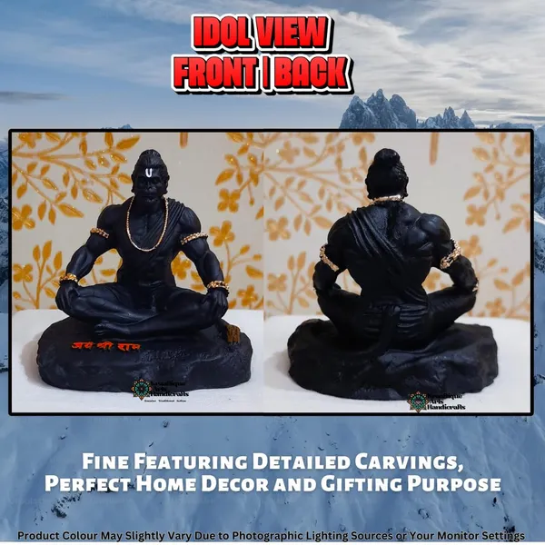 Black_Lightweight_Handcraft_Religious_Marble_Hanuman_Statue_|_10_X_8_X_10_Cm