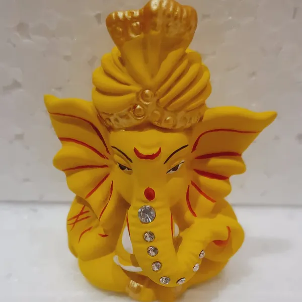 Yellow_Lightweight_Religious_Polystone_Ganesh_Statue_|_7_X_5_X_9_Cm