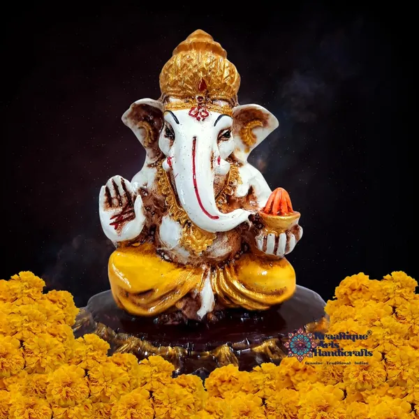 Antique_Waterproof_Handcrafted_Divine_Lord_Ganesh_Marble_Statue_|_6_X_4_X_7_Cm