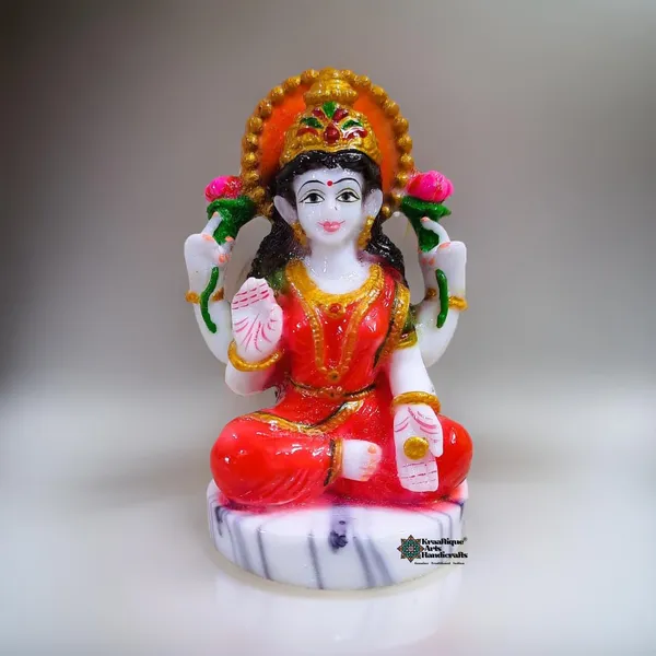 Multicolor_Premium_Laxmi_Ganesh_Marble_Statue_|_14_X_6_X_12_Cm