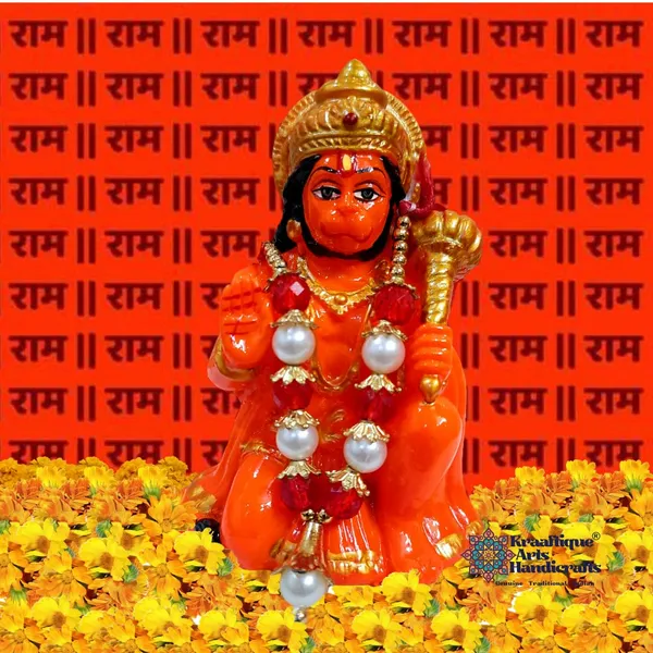 Multicolor_Premium_Quality_Marble_Crafted_Hanuman_Statue_|_Size_Small