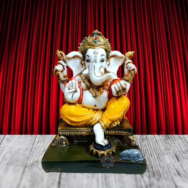 Multicolor_Waterproof_Marble_Chowki_Ganesh_Statue_|_16_X_13_X_18_Cm