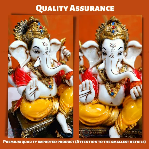Multicolor_Waterproof_Marble_Chowki_Ganesh_Statue_|_16_X_13_X_18_Cm
