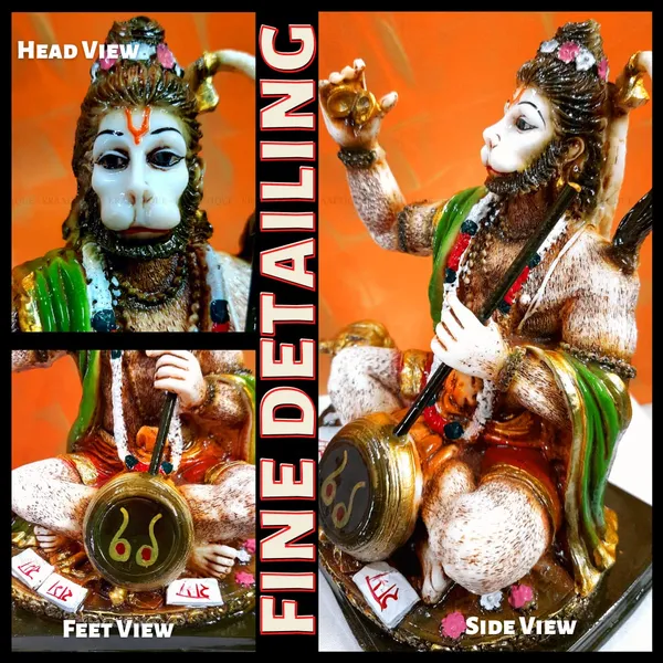 Multicolor_Waterproof_Handcrafted_Marble_Hanuman_Statue_|_16_X_13_X_21_Cm