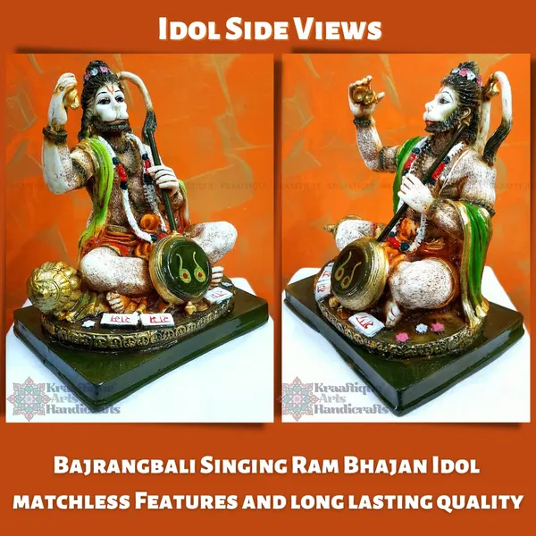 Multicolor_Waterproof_Handcrafted_Marble_Hanuman_Statue_|_16_X_13_X_21_Cm