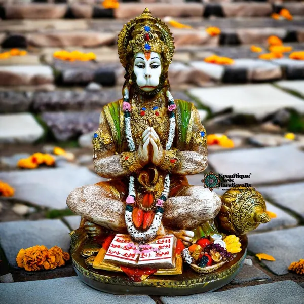 Multicolor_Lightweight_Washable_Polyresin_Marble_Lord_Hanuman_Statue_|_16_X_13_X_20_Cm