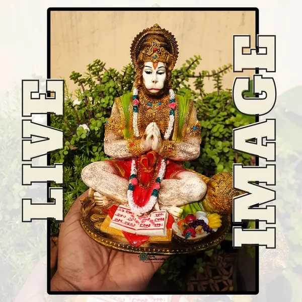 Multicolor_Lightweight_Washable_Polyresin_Marble_Lord_Hanuman_Statue_|_16_X_13_X_20_Cm