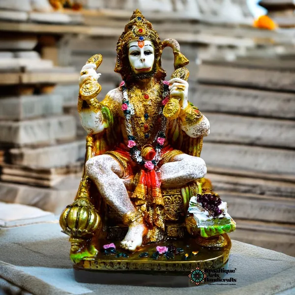 Multicolor_Bhajan_Kirtan_Hanuman_Bajrang_Bali_Murti_Statue_(22_CM)
