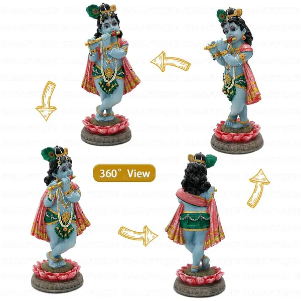 Bal_Krishna_Standing_on_Lotus_Playing_Divine_Flute_Idol_Decorative_Showpiece_(16CM)