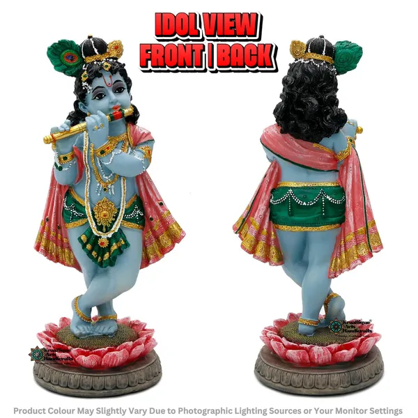Bal_Krishna_Standing_on_Lotus_Playing_Divine_Flute_Idol_Decorative_Showpiece_(16CM)