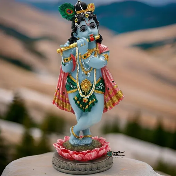 Bal_Krishna_Standing_on_Lotus_Playing_Divine_Flute_Idol_Decorative_Showpiece_(16CM)