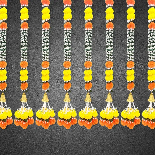 Yellow_&_Mango_Artificial_Marigold_Garland_Pack_Of_4