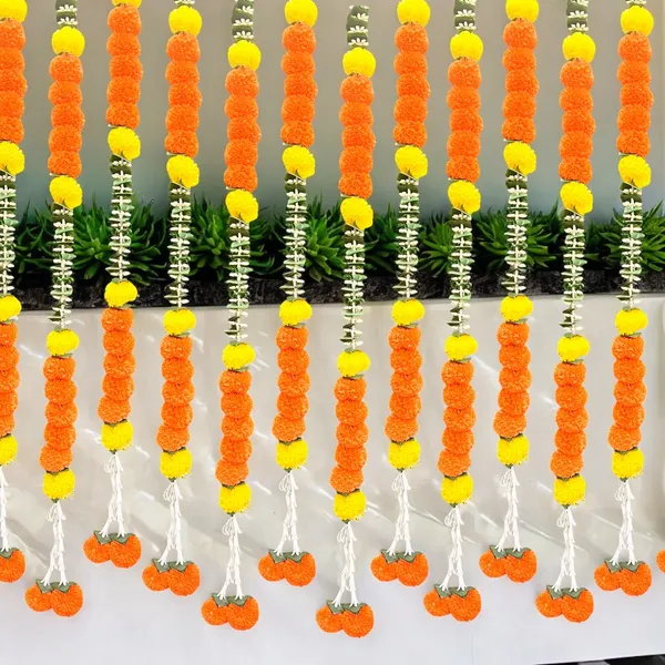 Yellow_&_Mango_Artificial_Marigold_Garland_Pack_Of_4