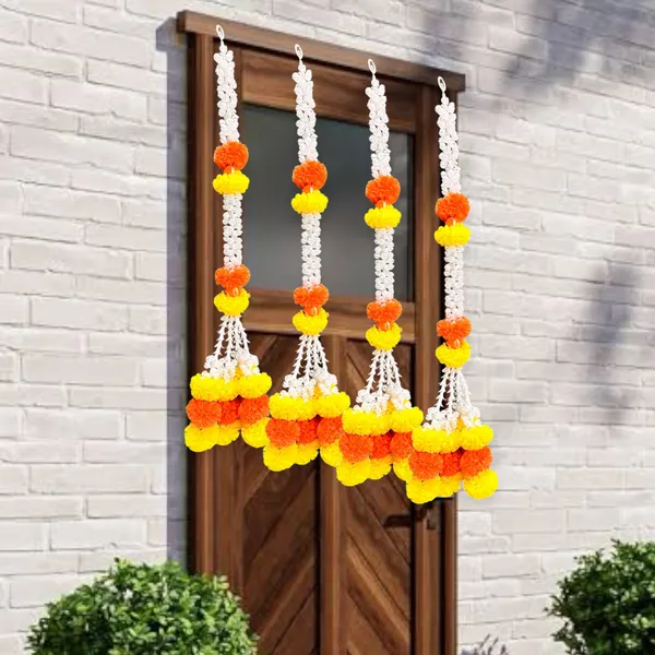 Yellow_&_Mango_Artificial_Marigold_Garland_Pack_Of_2