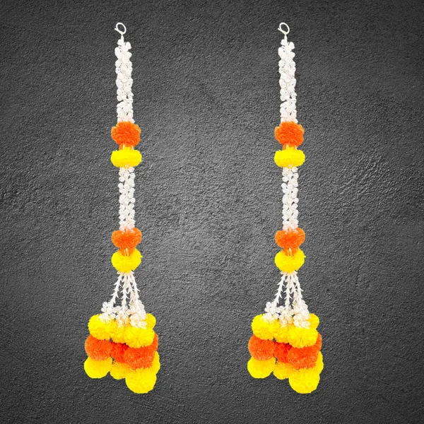 Yellow_&_Mango_Artificial_Marigold_Garland_Pack_Of_2