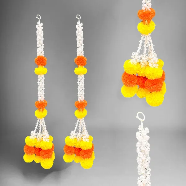 Yellow_&_Mango_Artificial_Marigold_Garland_Pack_Of_2