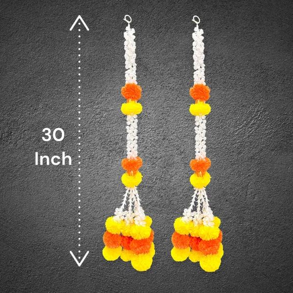 Yellow_&_Mango_Artificial_Marigold_Garland_Pack_Of_2