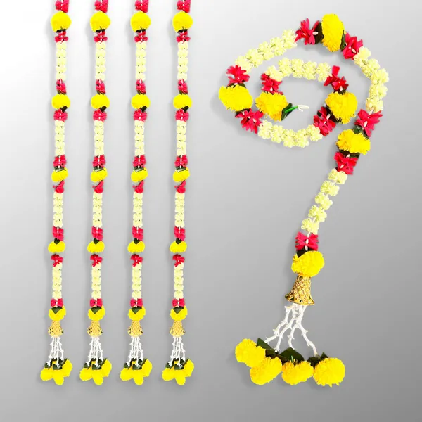 Yellow_&_Red_Artificial_Marigold_Garland_Pack_Of_4