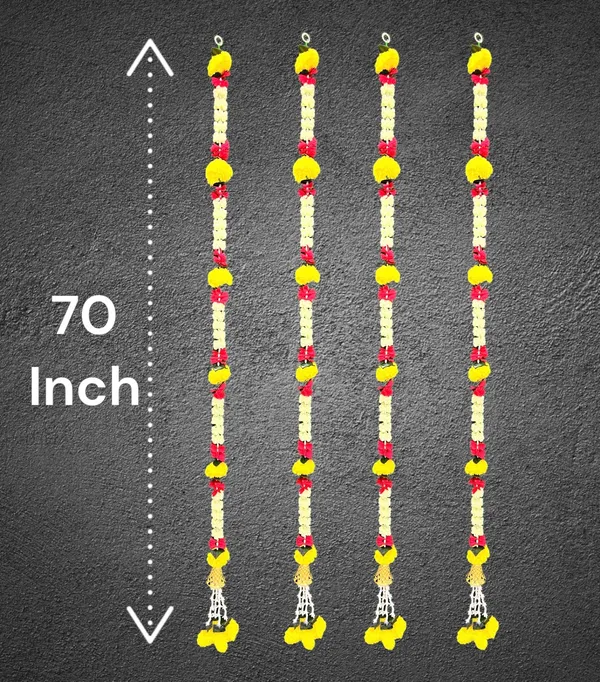 Yellow_&_Red_Artificial_Marigold_Garland_Pack_Of_4