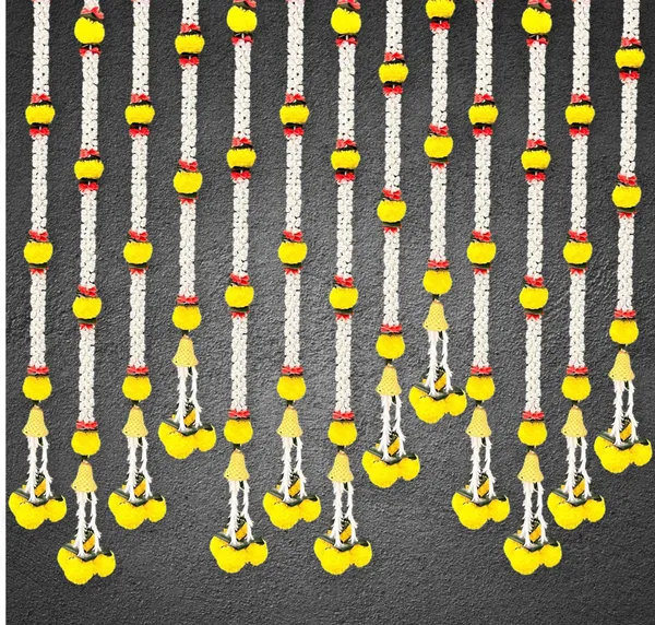 Yellow_&_Red_Artificial_Marigold_Garland_Pack_Of_4