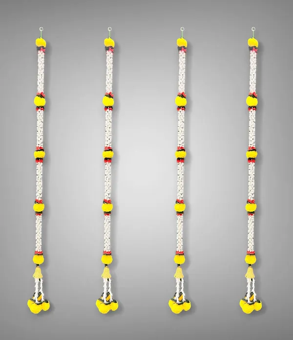 Yellow_&_Red_Artificial_Marigold_Garland_Pack_Of_4