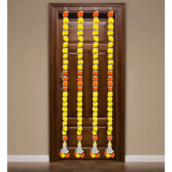 Yellow_&_Mango_Artificial_Marigold_Garland_Pack_Of_2